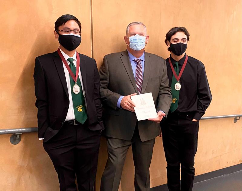 Archdiocese of Los Angeles recognizes seniors Gabriel Gadia and Brett Hoyle with Christian Service Award