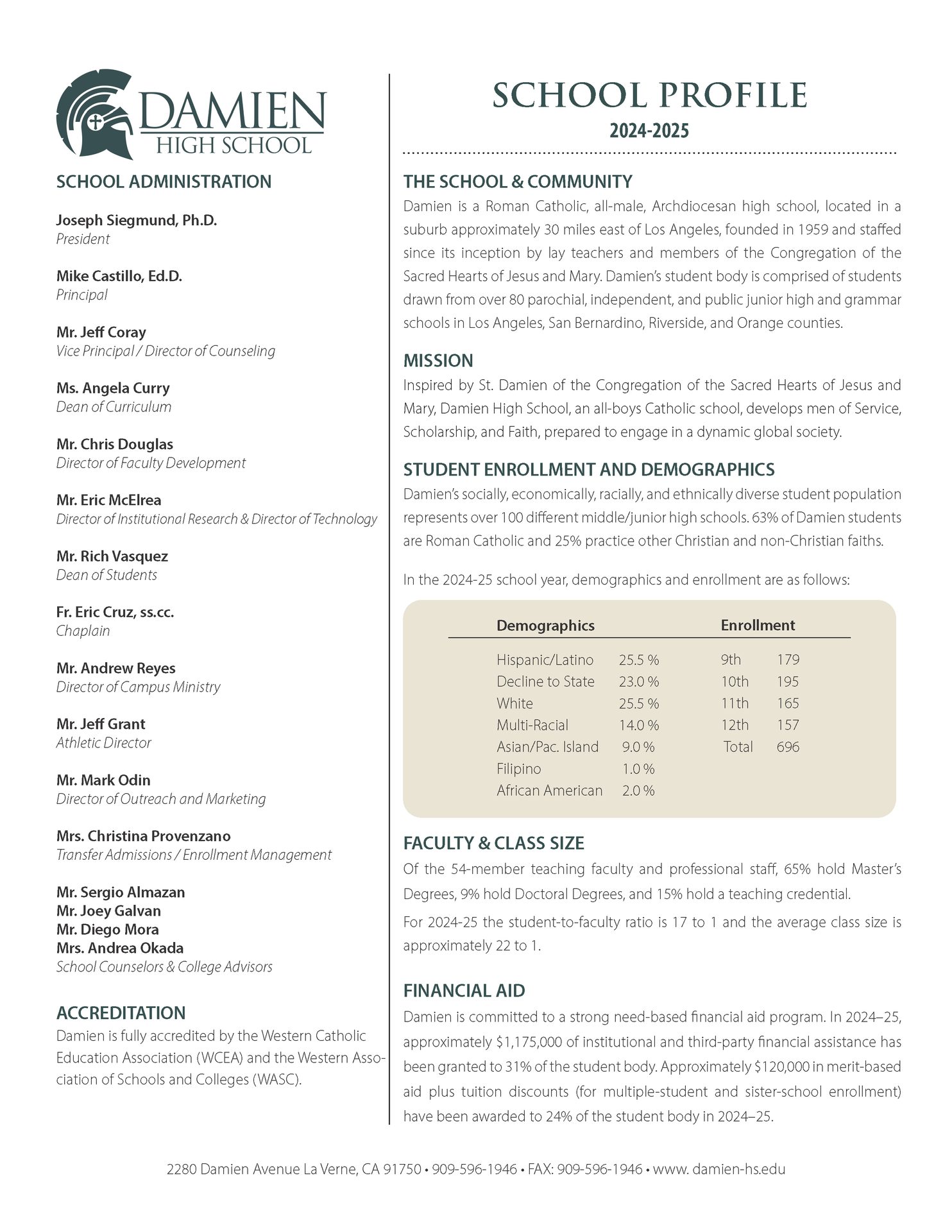 School Profile page 1