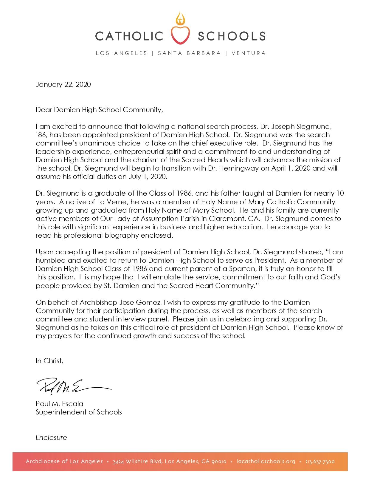 President Announcement Page 1
